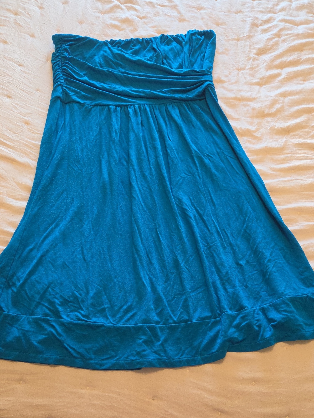 The Limited Teal Blue Strapless Dress